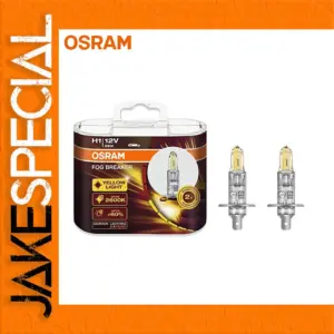 OSRAM H1 Fog Light Bulb 12V 55W with 2600K Yellow Glow