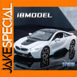 BMW I8 Diecast Model 1:22 Scale White Black