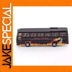 Black Long-Distance Bus Model with Fiery Graphics