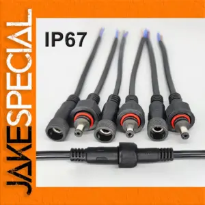 Waterproof DC Power Connector Set 60V, 2-pin