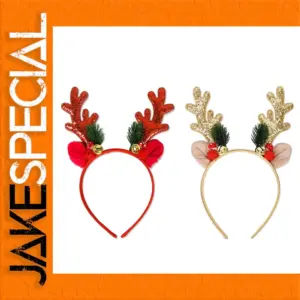 Festive Glitter Deer Antler Headband in 3 Colors