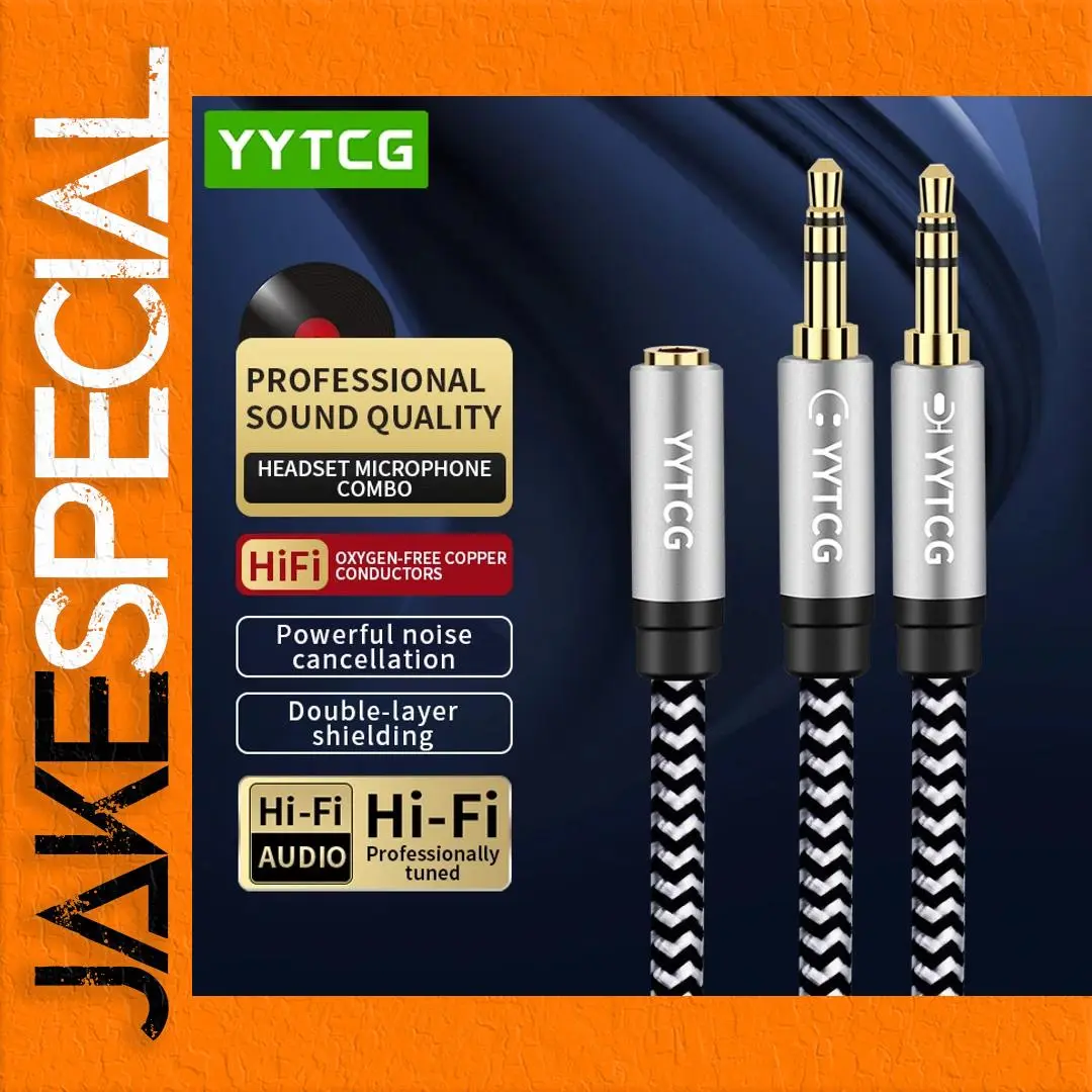 3.5mm Female to Dual Male Audio Splitter Cable 1 3.5mm Female to Dual Male Audio Splitter Cable