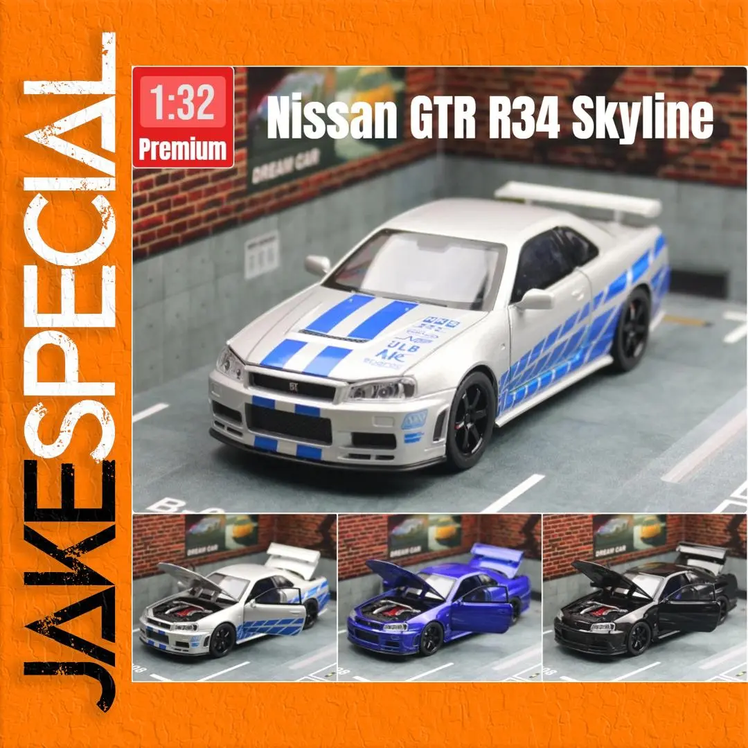 Nissan Skyline GTR R34 1:32 Scale Diecast Model 1 Nissan Skyline GTR R34 1:32 Scale Diecast Model