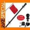 1.8m Stainless Steel Telescopic Flagpole Black White