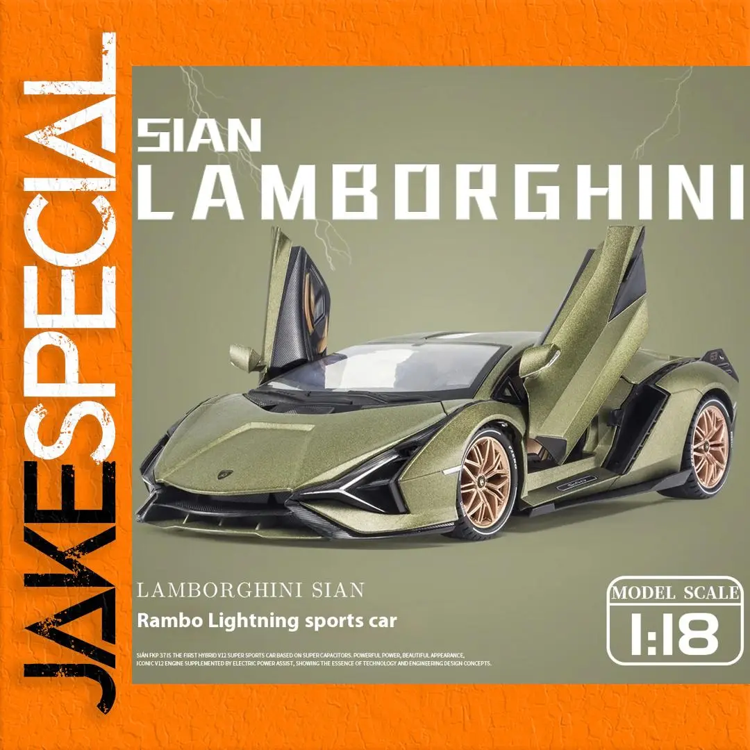1:18 Lamborghini Sian Diecast Model in Green 1 1:18 Lamborghini Sian Diecast Model in Green