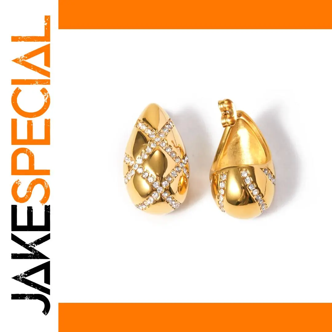 Gold-Tone Rhinestone Drop Earrings for Women 1 Gold-Tone Rhinestone Drop Earrings for Women