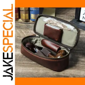 Genuine Leather Tobacco Pipe Bag in Coffee