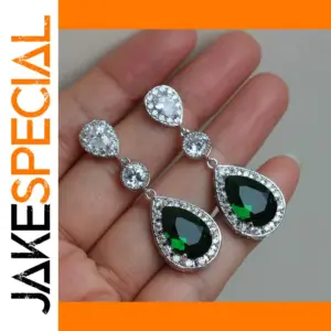 Vintage Water Drop Earrings with Zircon Accents