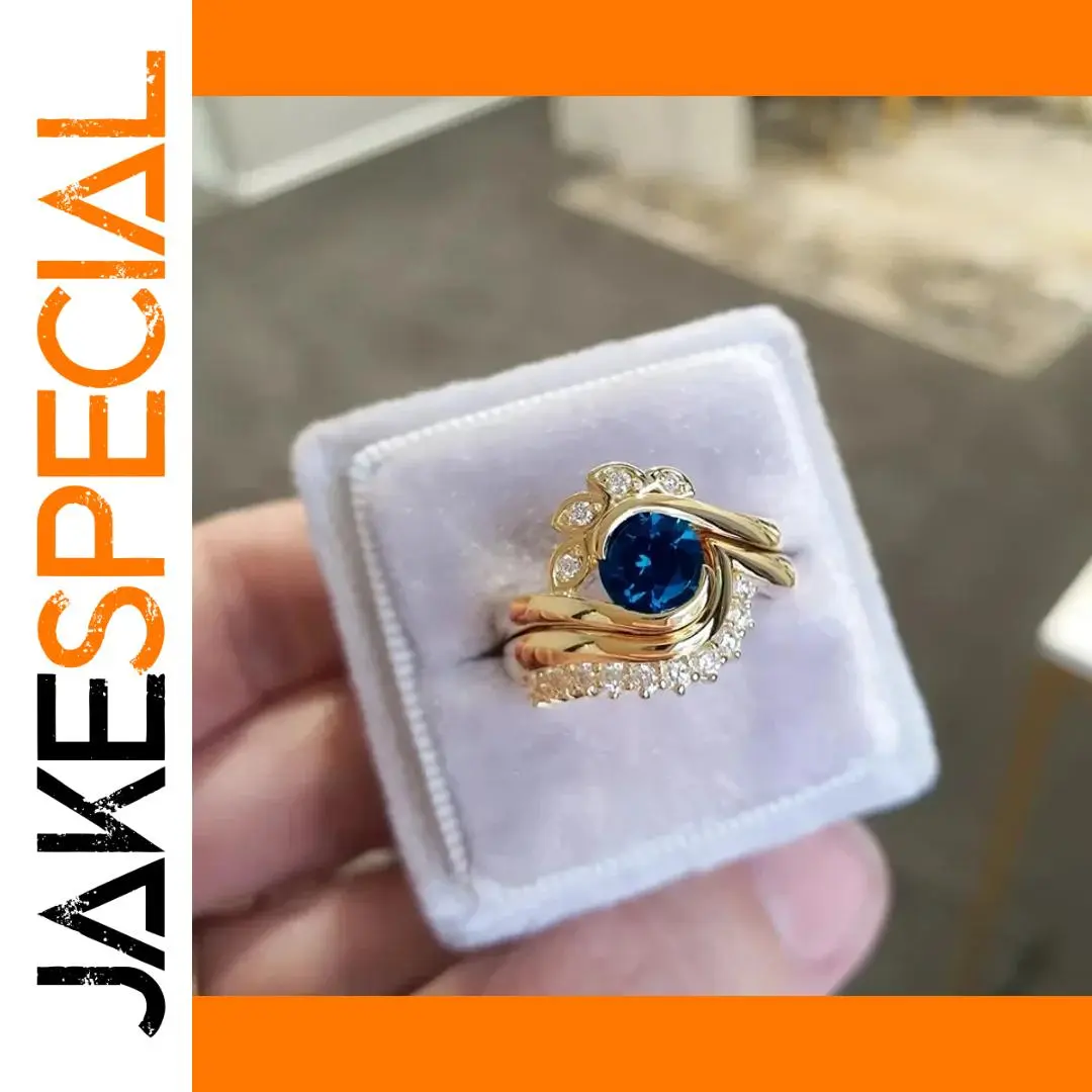 Blue and White Zircon Fashion Ring 1 Blue and White Zircon Fashion Ring