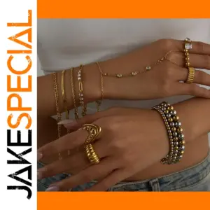 Stainless Steel Water Drop Zircon Ring & Bag Set