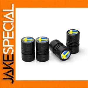 Swedish Flag Aluminum Valve Caps Set
