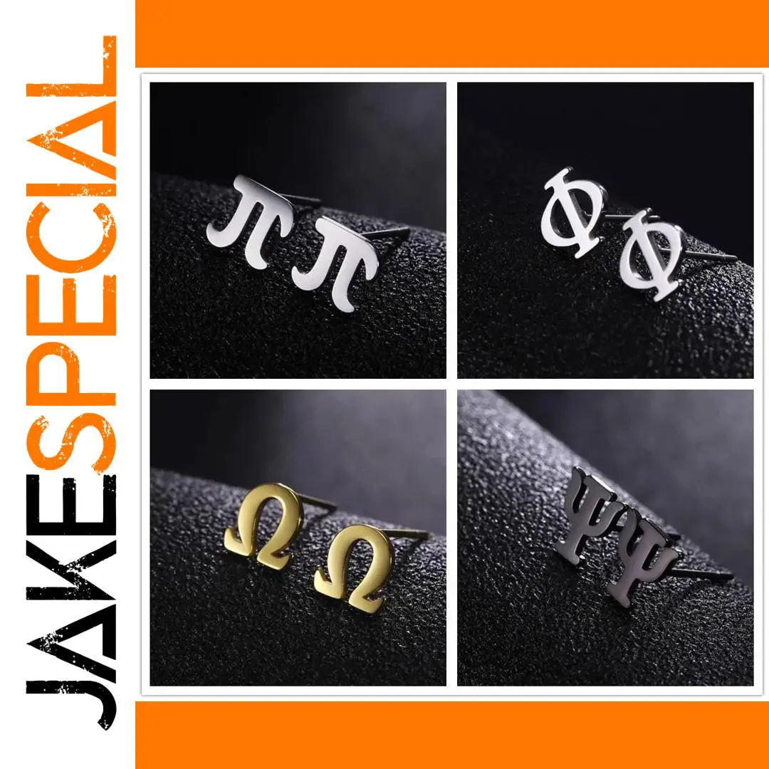 Greek Letter Stainless Steel Earrings for Sensitive Skin 1 Greek Letter Stainless Steel Earrings for Sensitive Skin
