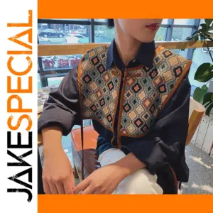 Embroidered Shoulder Scarf with Floral Details