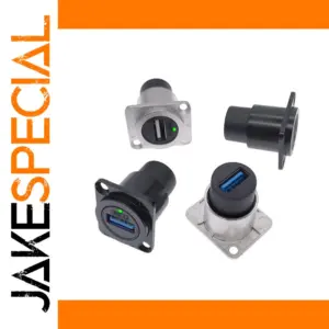 Dual USB Panel Mount Connector with LED Indicators