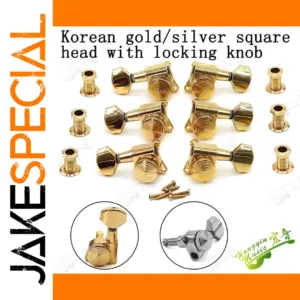 Locking Guitar Tuning Pegs Set Chrome & Gold