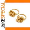 Stainless Steel Gold Beaded Ring Set for Men and Women