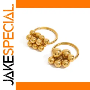 Stainless Steel Gold Beaded Ring Set for Men and Women