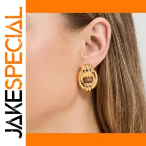 Minimalist Gold Stainless Steel Circular Earrings