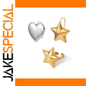 Stainless Steel Jewelry Set with Heart & Star Designs