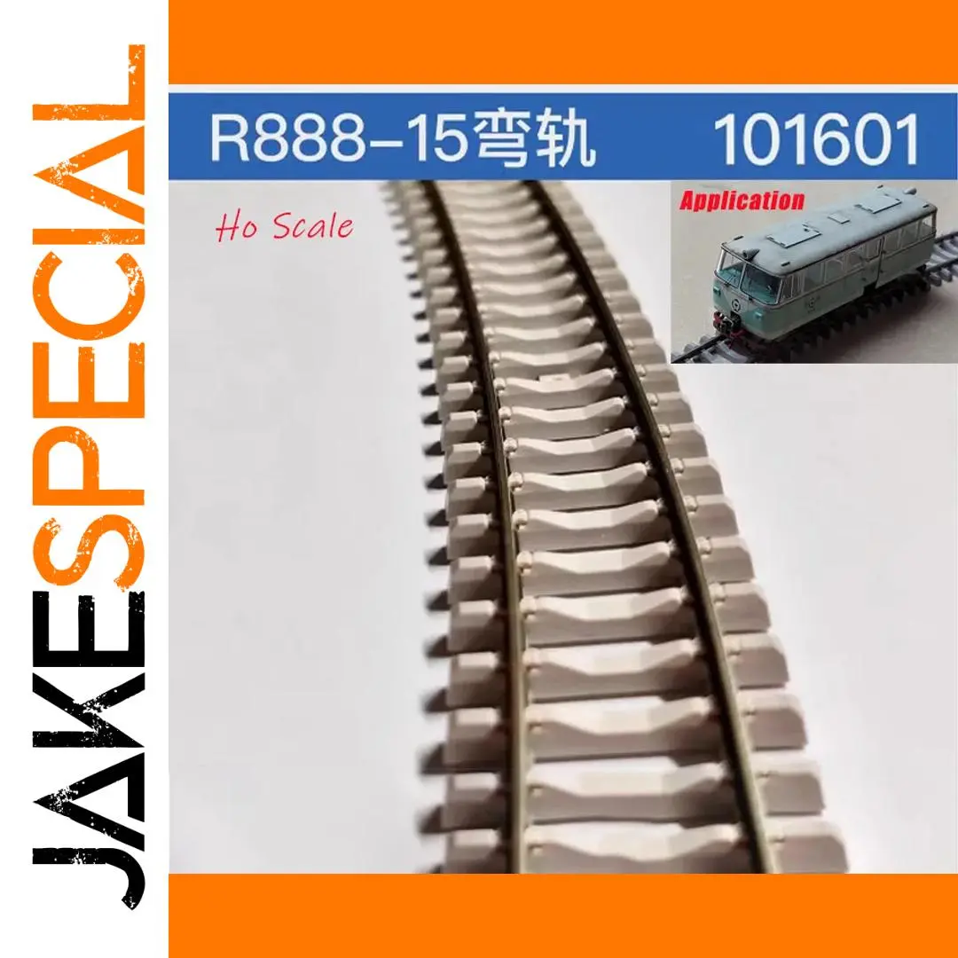 HO Curved Railway Tracks Set (15° Arc, 4 Pieces) 1 HO Curved Railway Tracks Set (15° Arc, 4 Pieces)