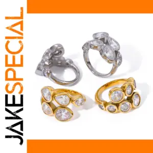 Stainless Steel Zirconia Women's Ring