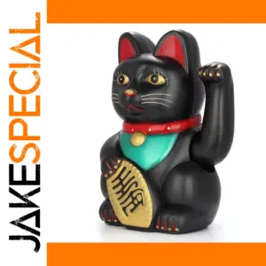 Black Lucky Cat Figurine for Prosperity