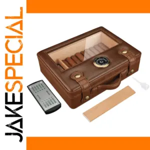Stylish Travel Cigar Humidor with Glass Top