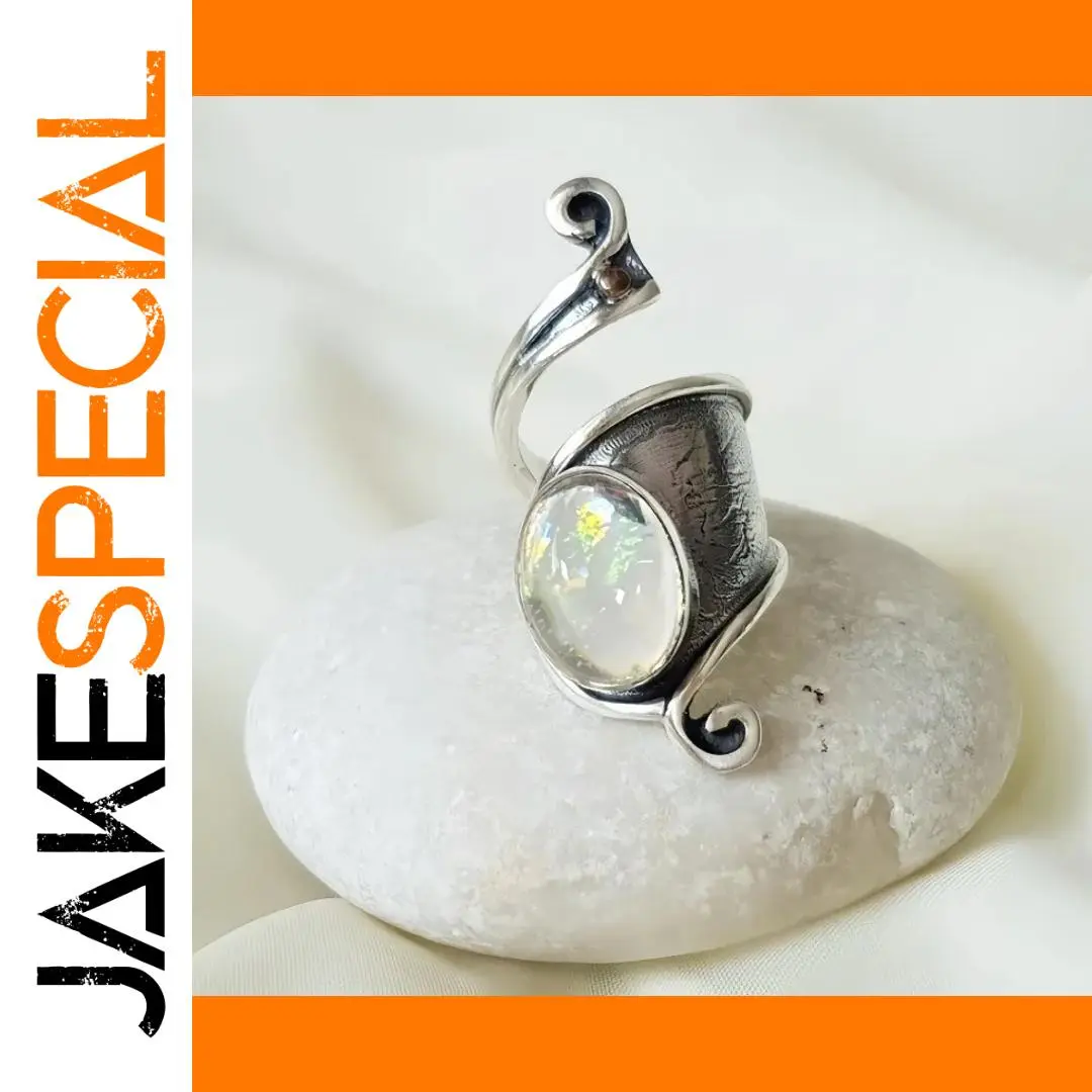 Vintage Silver and Gold Moonstone Ring 1 Vintage Silver and Gold Moonstone Ring