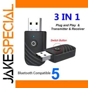 Wireless Bluetooth v5.0 USB Transmitter and Receiver Dongle