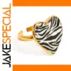 Gold Leopard Heart Ring for Women