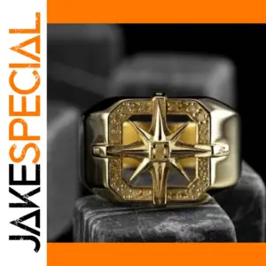 Men's Gold-Color Gucci-Inspired Compass Ring