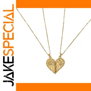 Stainless Steel Couple Necklace Set with Sun & Moon