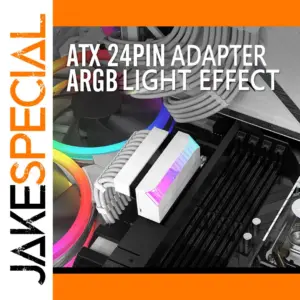 White ATX 24Pin Power Adapter with ARGB Lighting