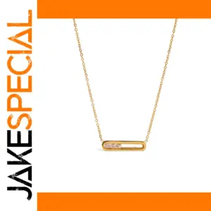 Gold-Tone Stainless Steel Geometric Necklace