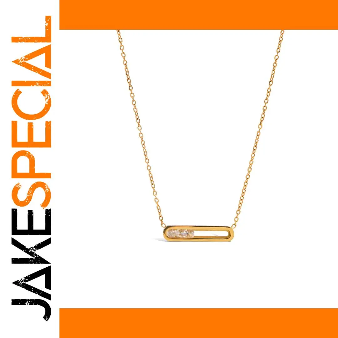 Gold-Tone Stainless Steel Geometric Necklace 1 Gold-Tone Stainless Steel Geometric Necklace