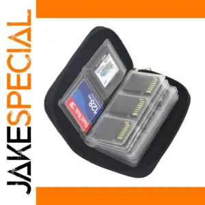 Compact Black Memory Card Storage Case