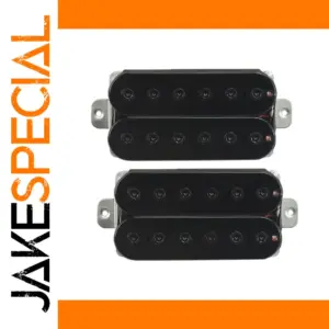 Black Ceramic Humbucker Pickup Set for Electric Guitars