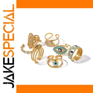 Vintage Stainless Steel Evil Eye Ring for Women