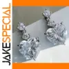 Silver Heart Drop Earrings for Women