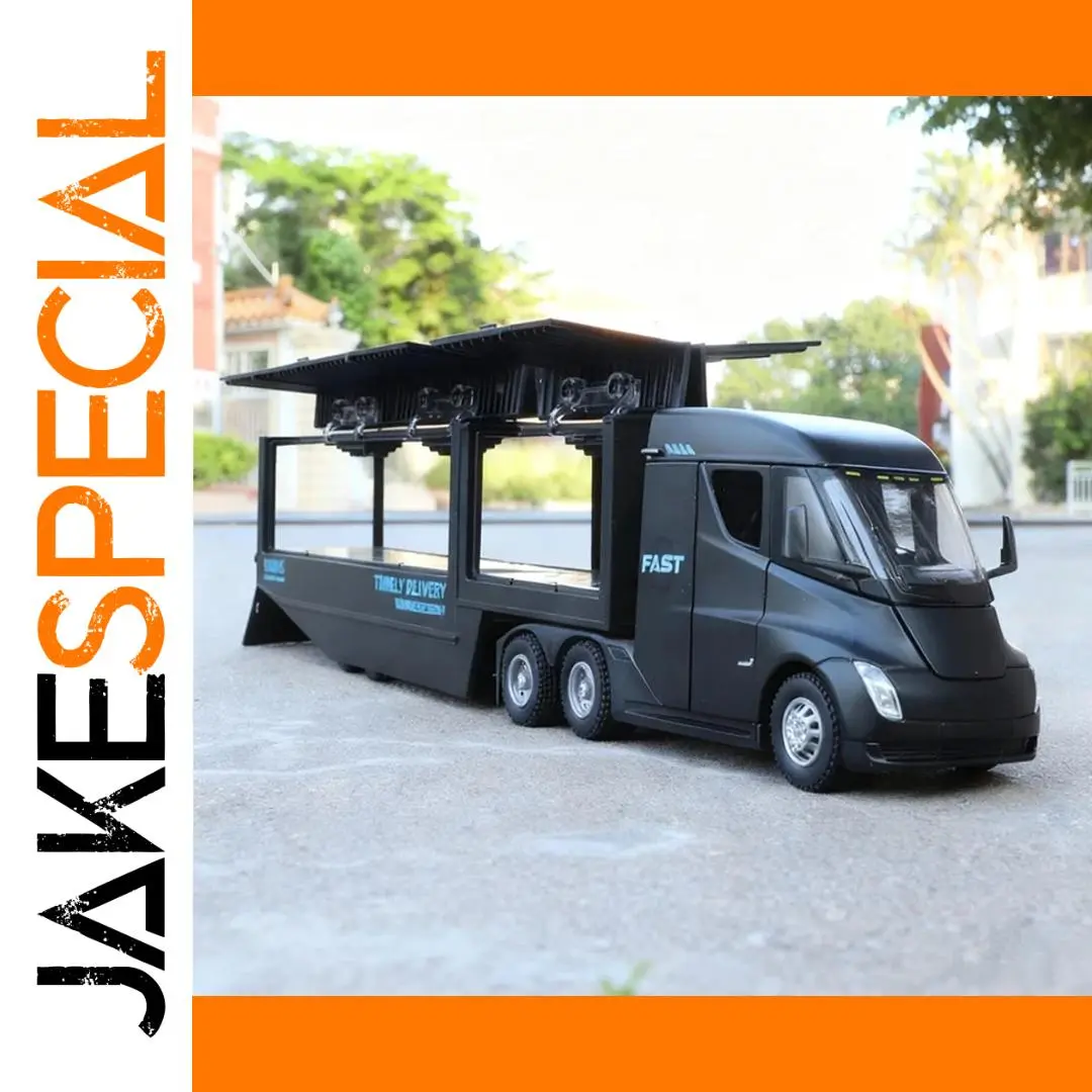 Black Semi-Trailer Truck Model 1:32 Scale 1 Black Semi-Trailer Truck Model 1:32 Scale