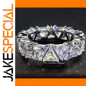 Geometric Zircon Gold-Filled Ring (Sizes 5-12)