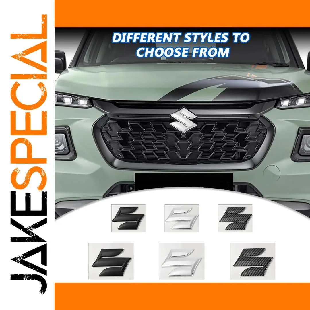 Suzuki Emblem Sticker in Black, Silver & Carbon 1 Suzuki Emblem Sticker in Black, Silver & Carbon