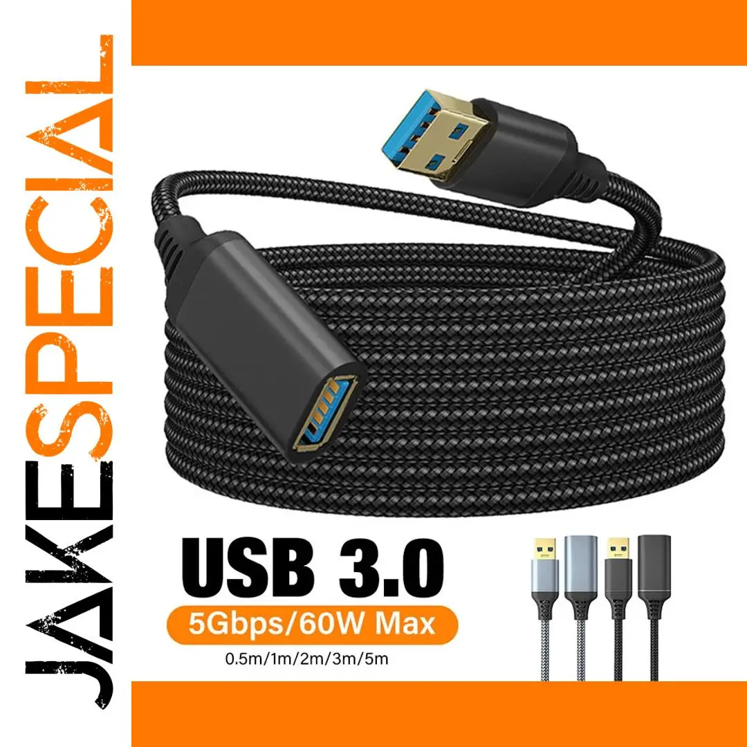 Nylon Braided USB 3.0 Extension Cable 3m 1 Nylon Braided USB 3.0 Extension Cable 3m