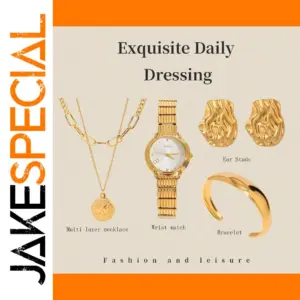 Elegant Stainless Steel Gold Jewelry Set for Women