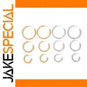 Stainless Steel Hoop Earrings Set JDE0305082