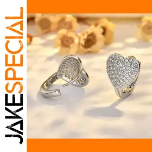 Heart-Shaped Zircon Earrings for Women