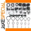 300-Piece Metal Circlips Set for Mechanical Retention