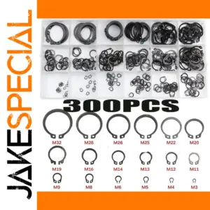 300-Piece Metal Circlips Set for Mechanical Retention