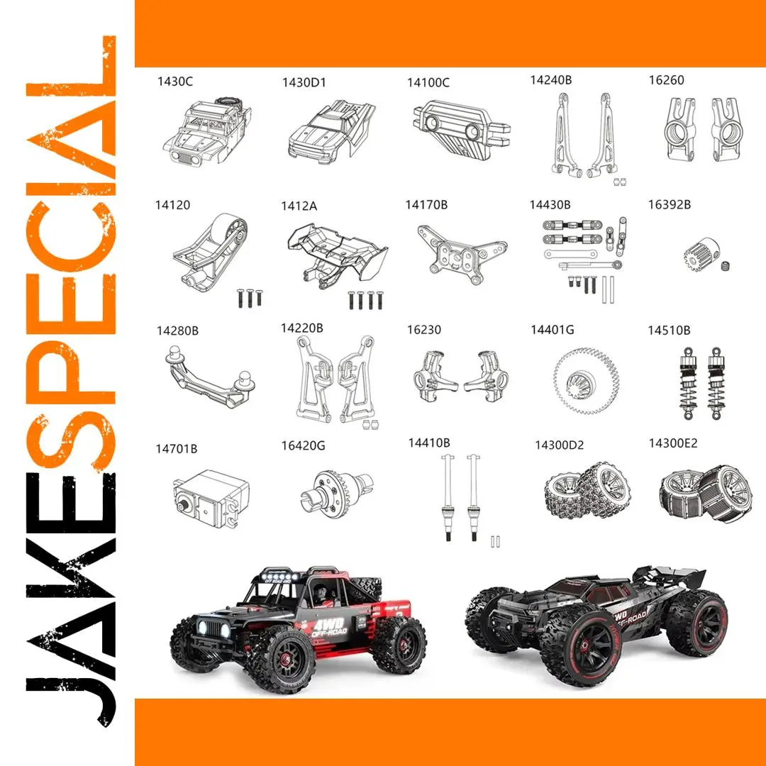 RC Car Upgrade Spare Parts Set for Models 14209 and 14210 1 RC Car Upgrade Spare Parts Set for Models 14209 and 14210