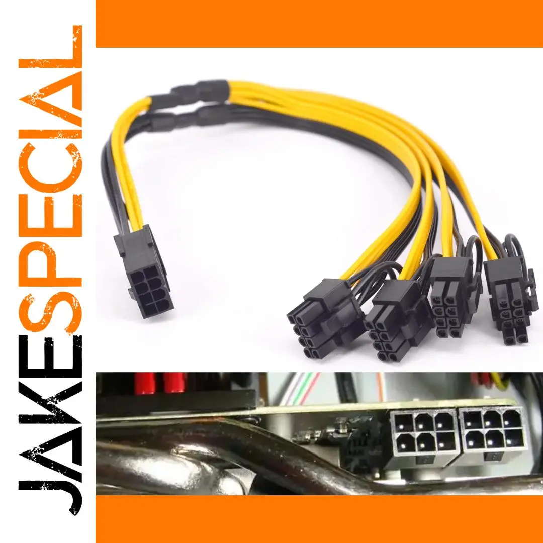PCIe GPU Power Extension Cable 30cm, 6-pin to four 8-pin 1 PCIe GPU Power Extension Cable 30cm, 6-pin to four 8-pin